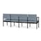 Lesro Lenox Steel 4 Seat Tandem Seating Metal Frame, Black, RS Rain Song Upholstery LS4103 - alternate 2